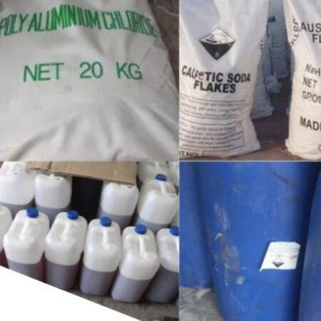 Tawas, Calcium Carbonat, Caustic Soda, PAC, Soda Ash, Sodium Bicarbonate, Sodium Hypochlorine Liquid, Sodium Chloride, Sodium, Metabisulphite, Flocculant, Bacteria Aerobic & An-aerobic, Water & Wash Treatment Chemicals
